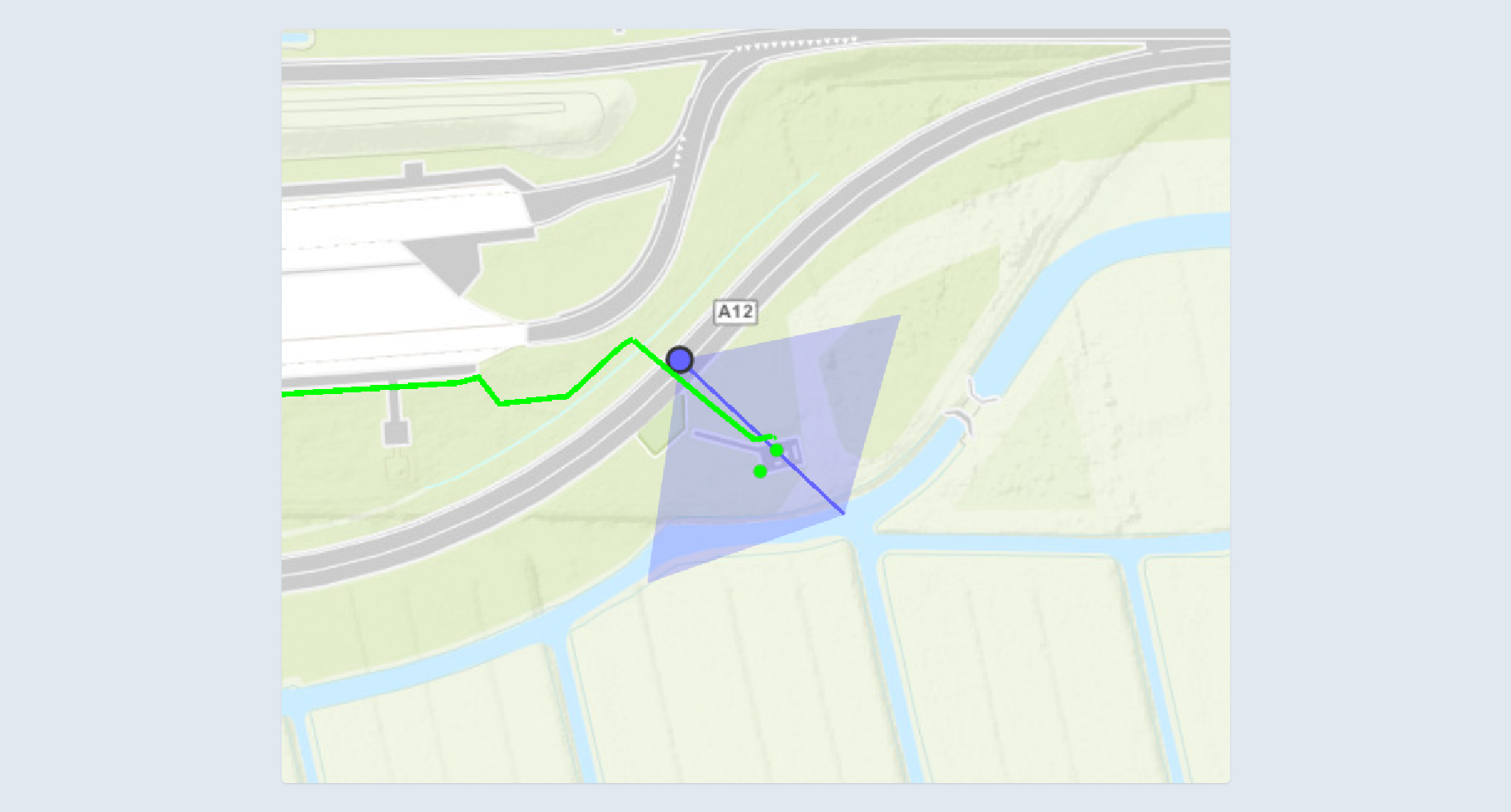 Cyclorama kijk richting op kaart