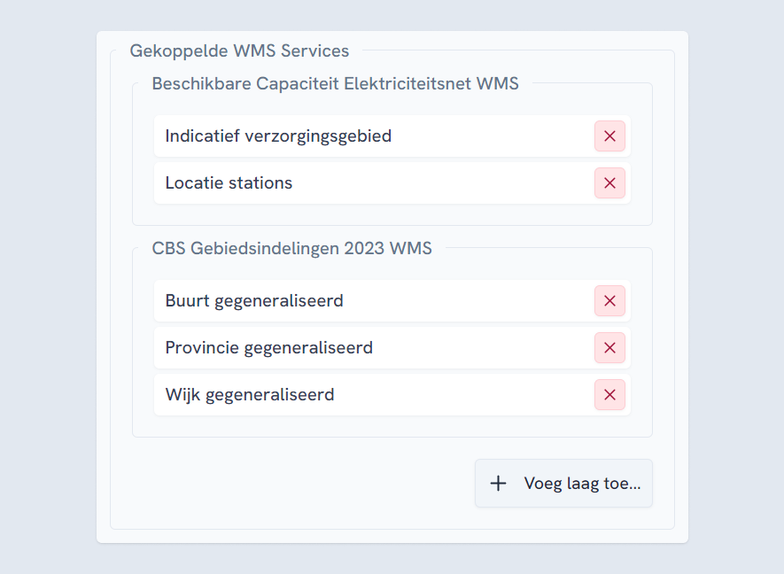 Gekoppelde WMS services