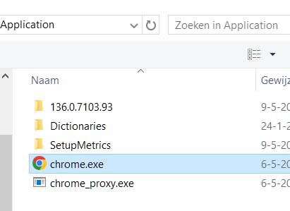 Selecteer Chrome.exe