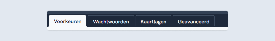 Persoonlijke instellingen - Tabjes