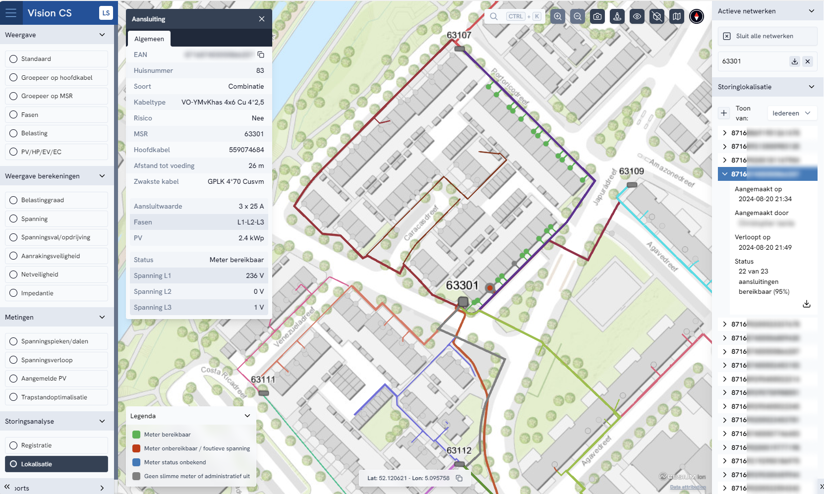 Storingsanalyse - lokalisatie - kaart